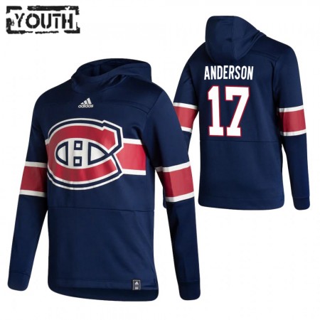 Dětské Montreal Canadiens Josh Anderson 17 2020-21 Reverse Retro Pullover Mikiny Hooded